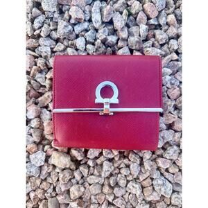 Salvatore Ferragamo Burgundy Leather Wallet